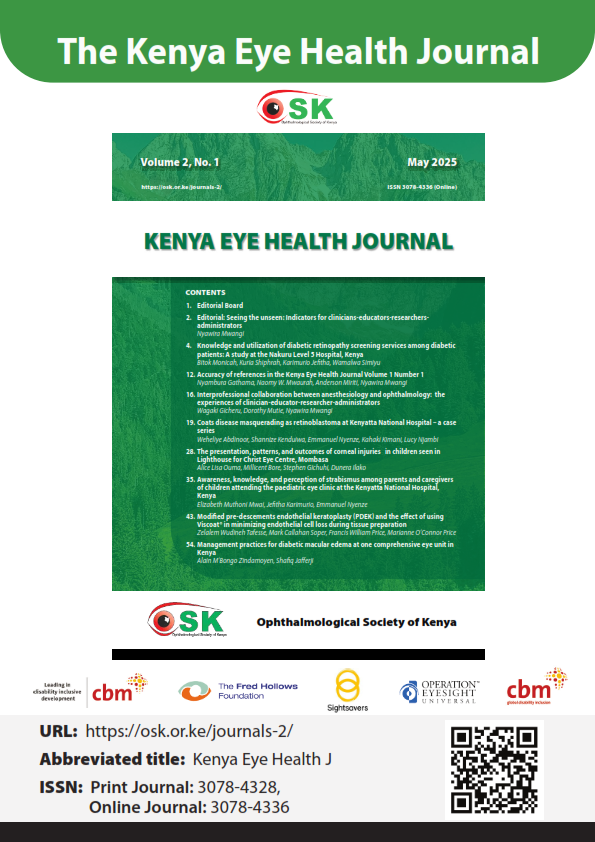 					View Vol. 2 No. 1 (2025): KENYA EYE HEALTH JOURNAL
				